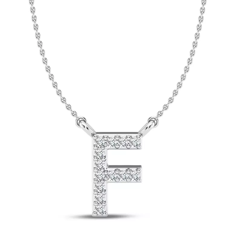 Diamond Initial Pendant – F