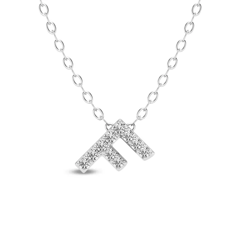 Petite Diamond Initial Necklace – F