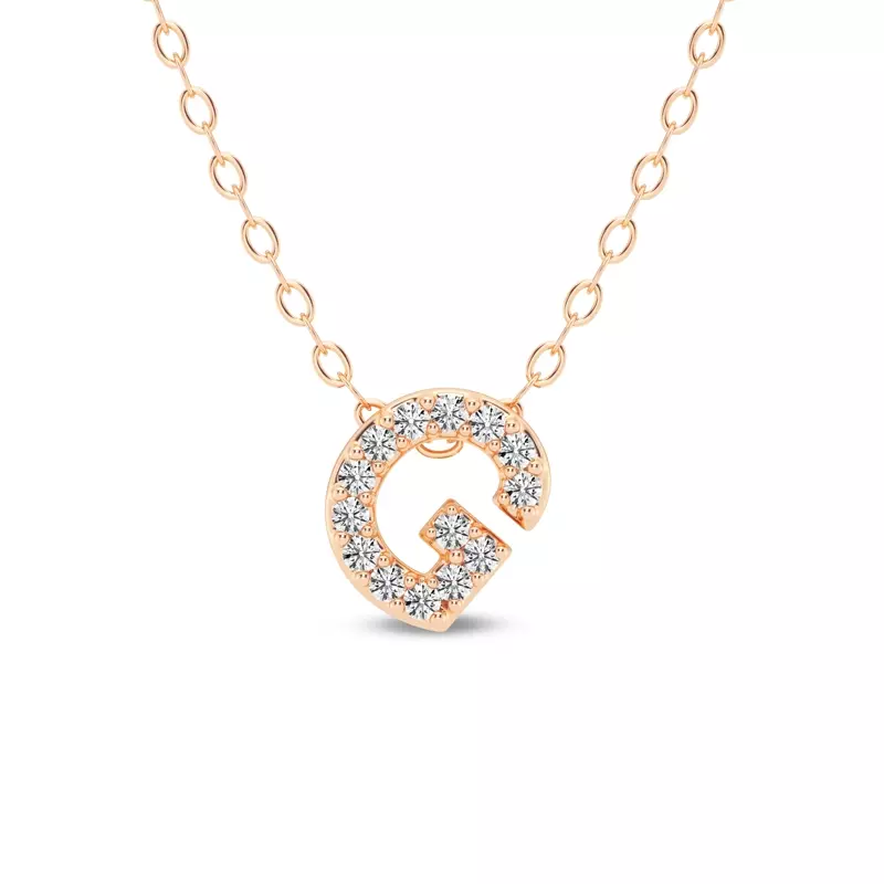 Petite Diamond Initial Necklace – G