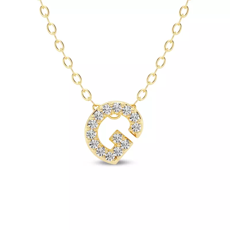 Petite Diamond Initial Pendant – G