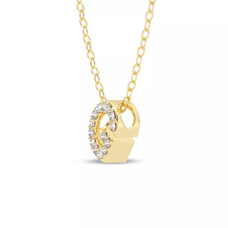 14K Yellow Gold Petite Diamond Initial Pendant – G