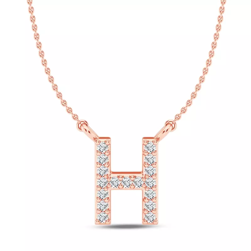 Diamond Initial Necklace – H