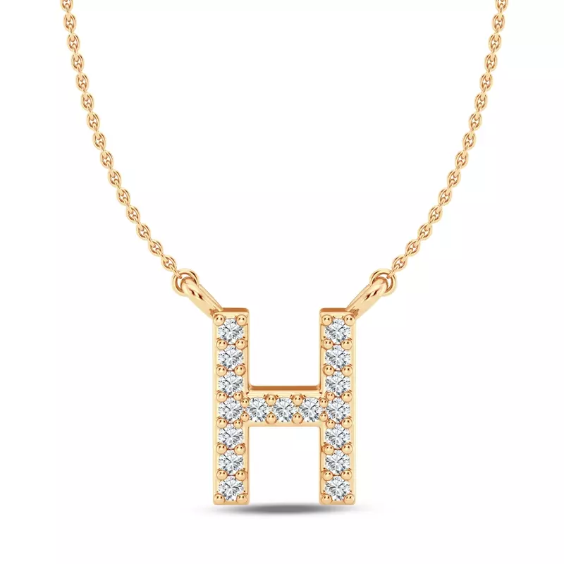 Diamond Initial Pendant – H