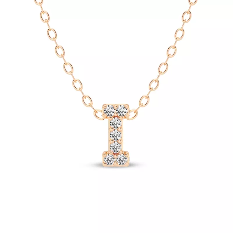 Petite Diamond Initial Pendant – I