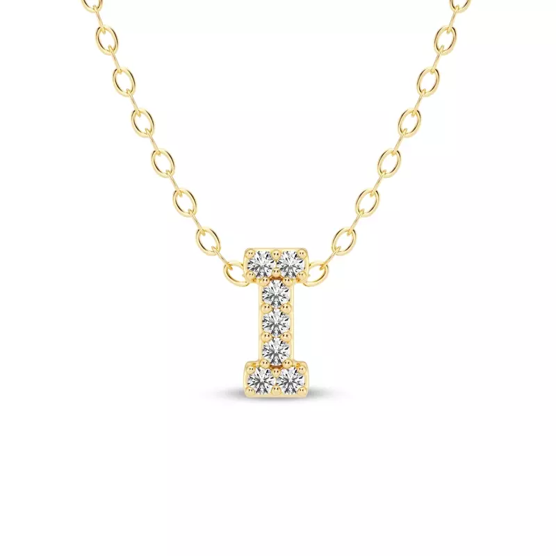Petite Diamond Initial Necklace – I