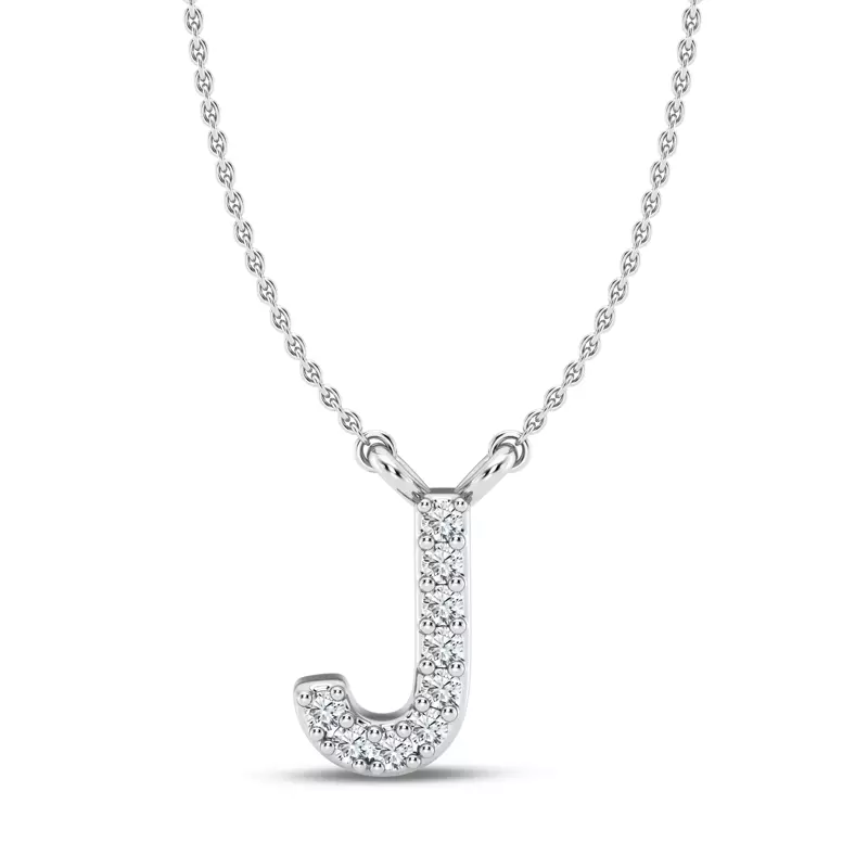 Diamond Initial Pendant – J