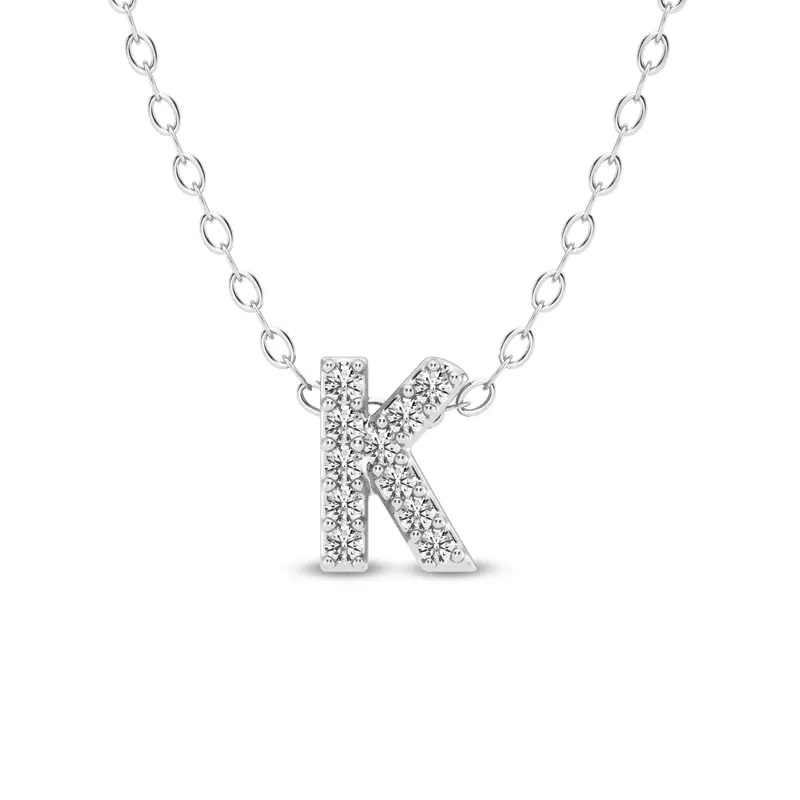 Petite Diamond Initial Pendant – K