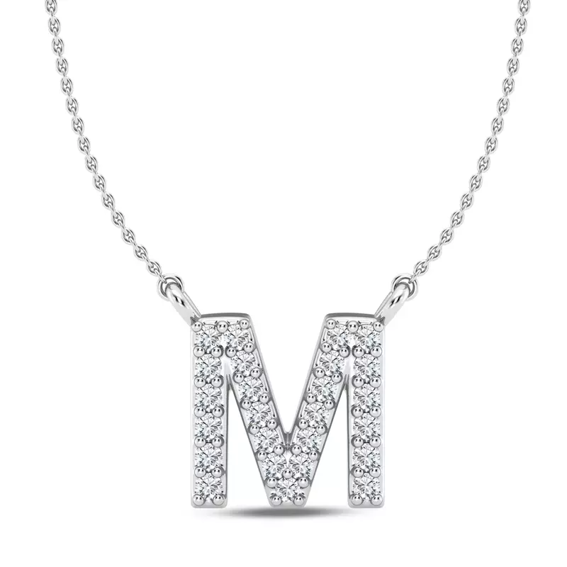 Diamond Initial Pendant – M