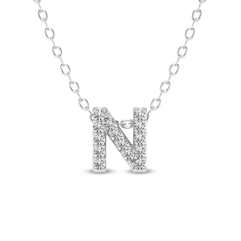 Petite Diamond Initial Necklace – N