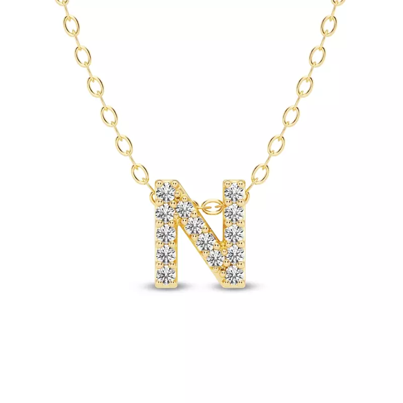 Petite Diamond Initial Pendant – N