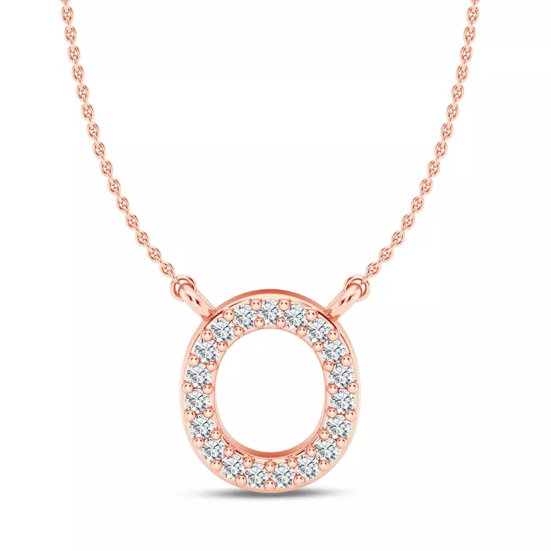 Diamond Initial Pendant – O