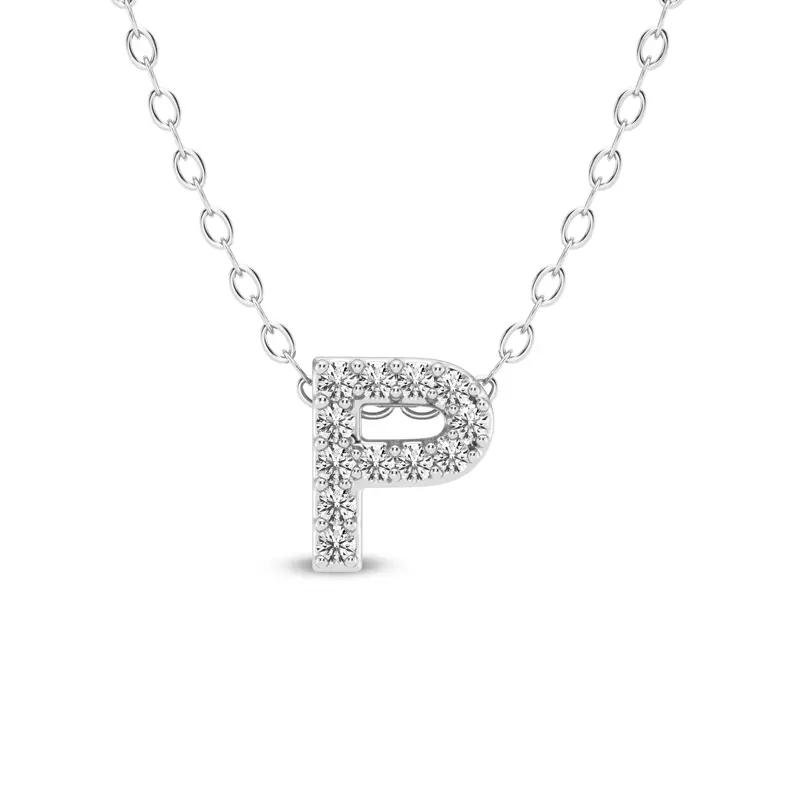 Petite Diamond Initial Pendant – P