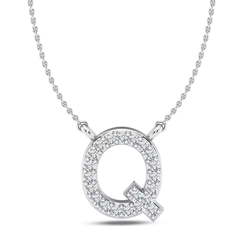 Diamond Initial Pendant – Q