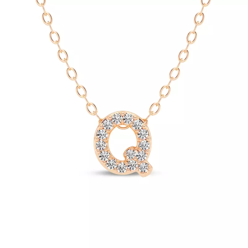 Petite Diamond Initial Necklace – Q