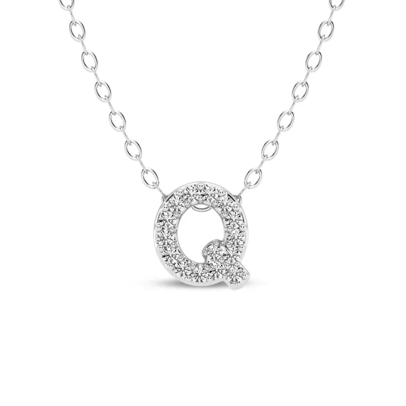 Petite Diamond Initial Pendant – Q