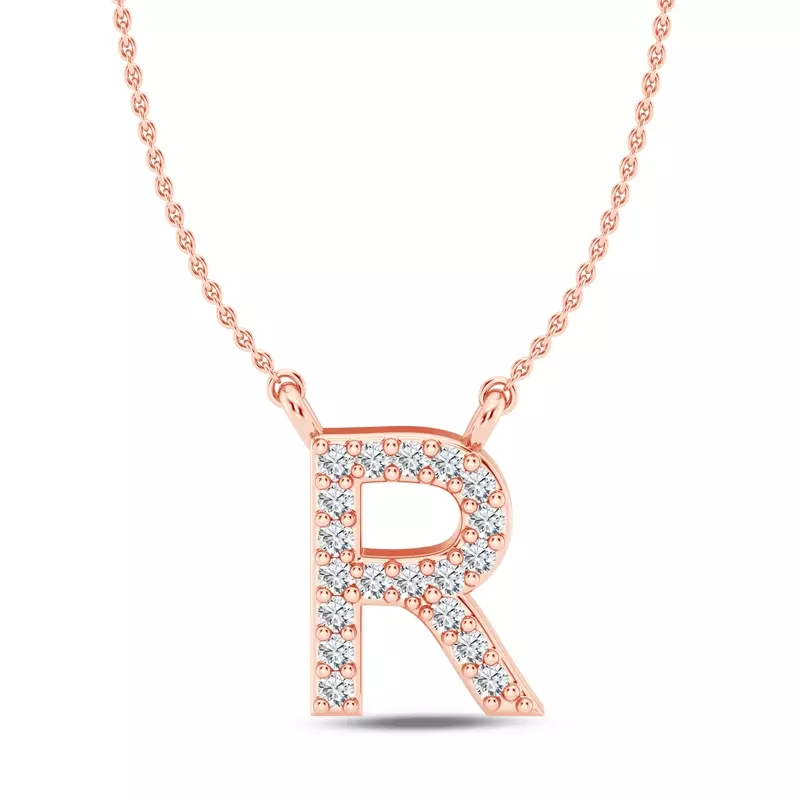 Diamond Initial Necklace – R