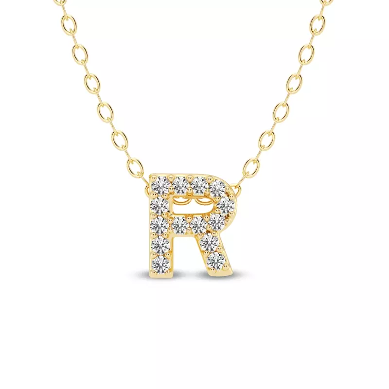 Petite Diamond Initial Pendant – R