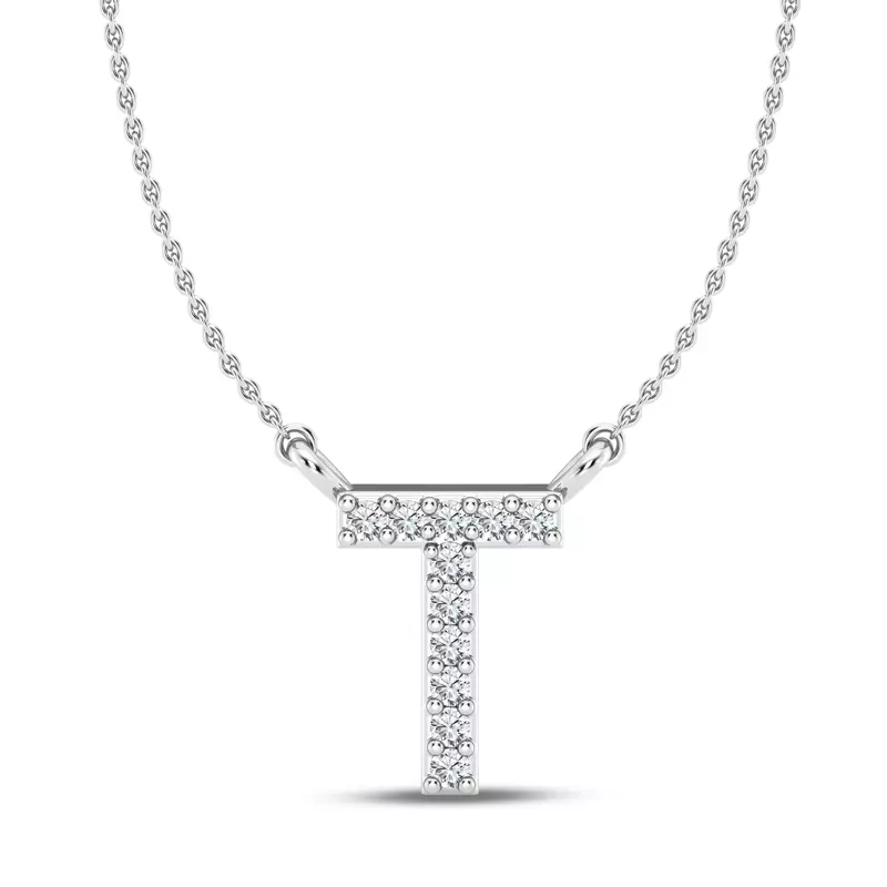 Diamond Initial Pendant – T