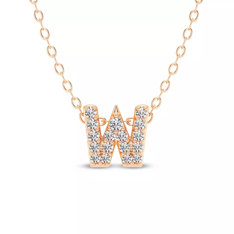 Petite Diamond Initial Necklace – W