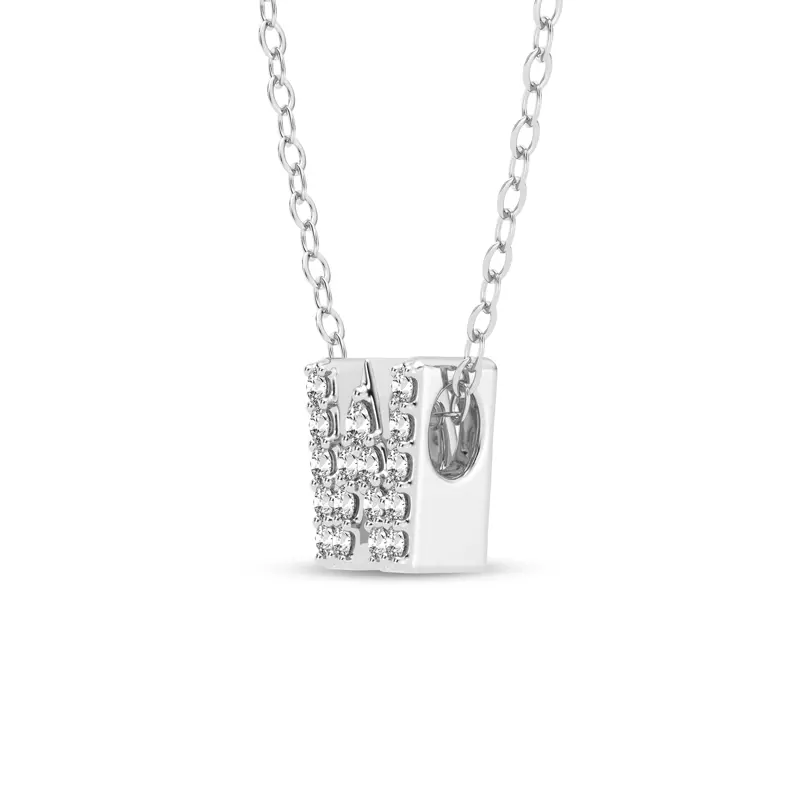 Platinum Petite Diamond Initial Pendant – W