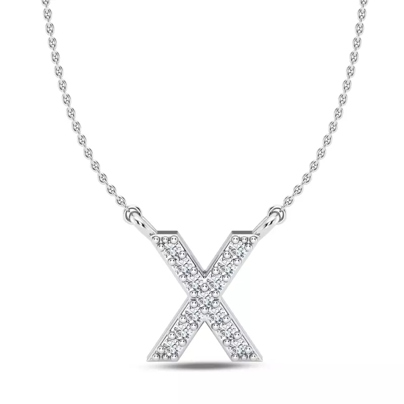 Diamond Initial Pendant – X