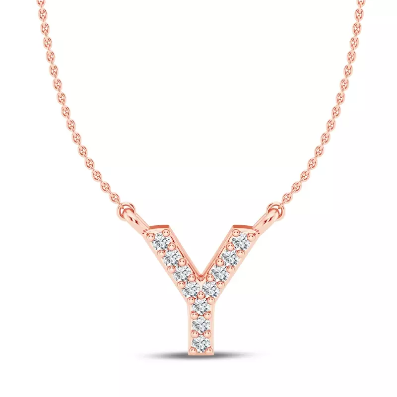 Diamond Initial Necklace – Y