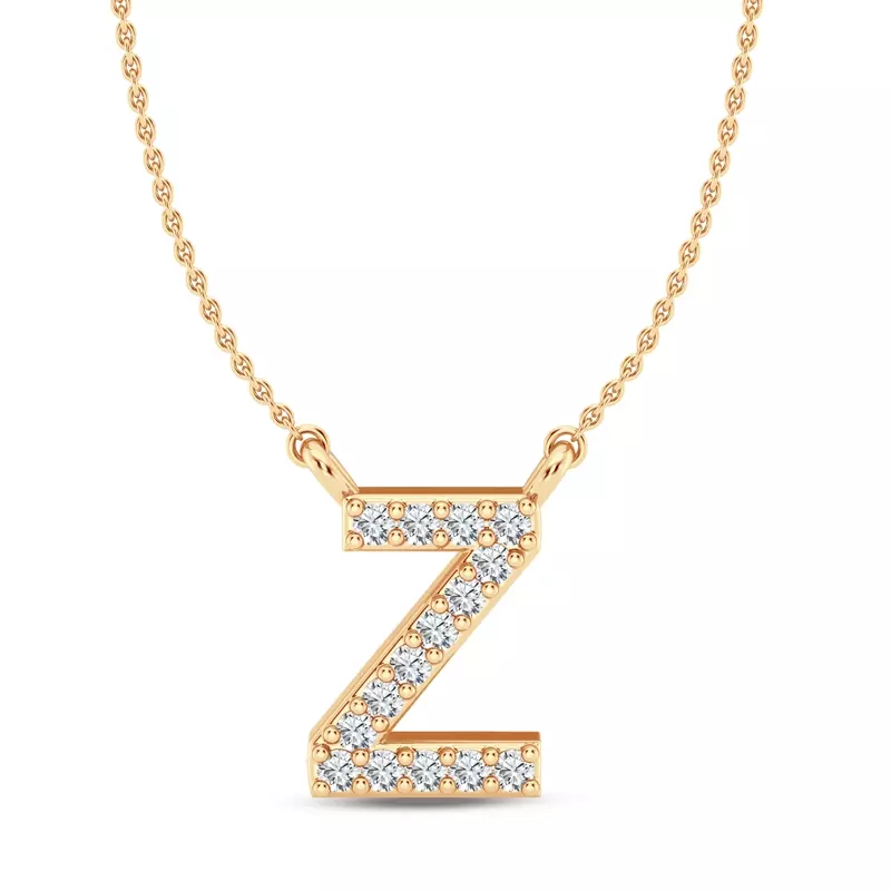 14K Yellow Gold Diamond Initial Pendant – Z