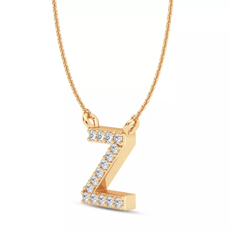 14K Yellow Gold Diamond Initial Pendant – Z