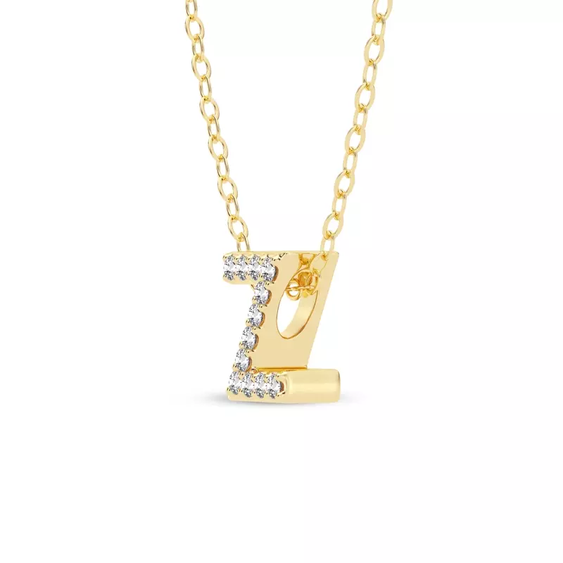 14K Yellow Gold Petite Diamond Initial Necklace – Z