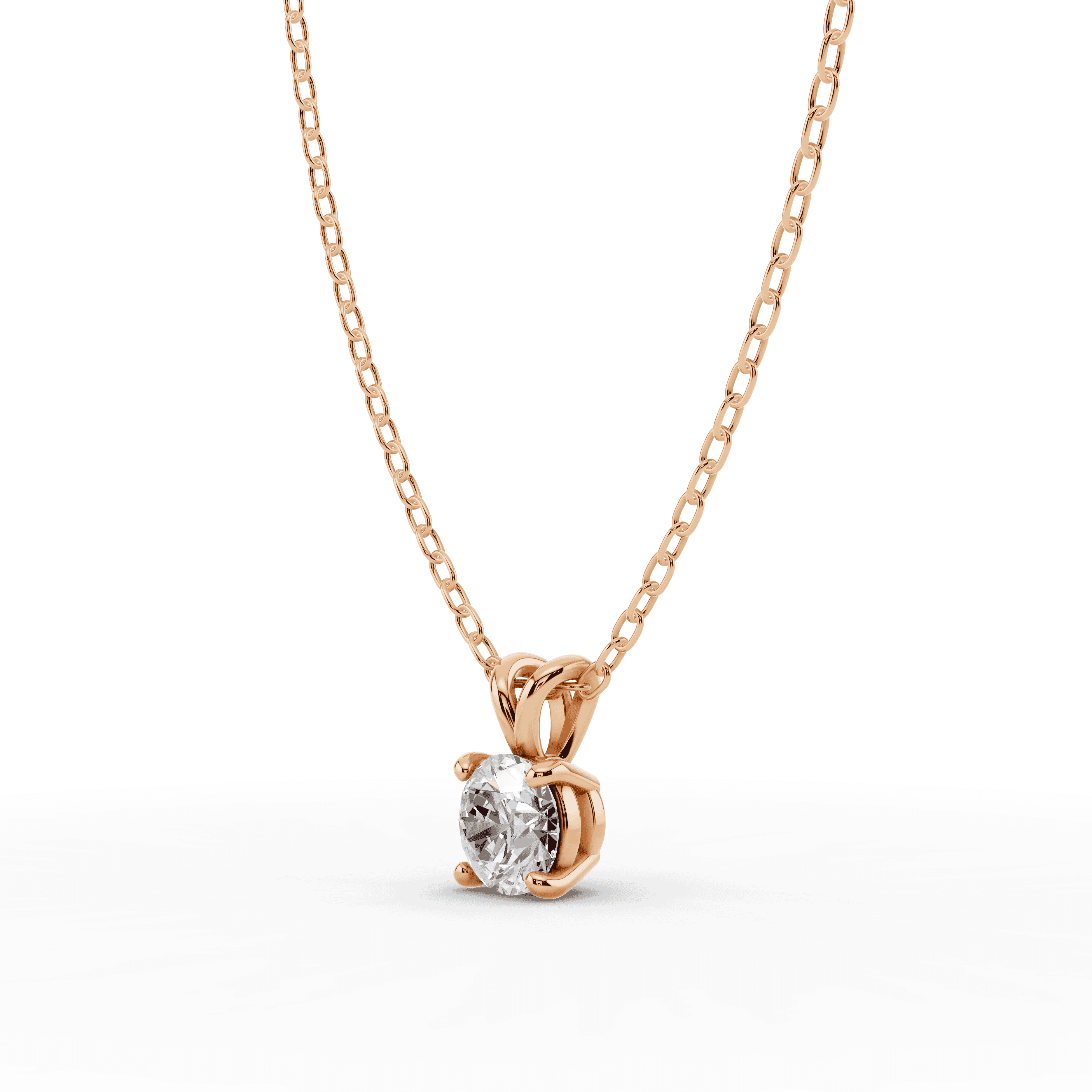 18K Rose Gold Split Bail Diamond Solitaire Necklace (½ ct.)
