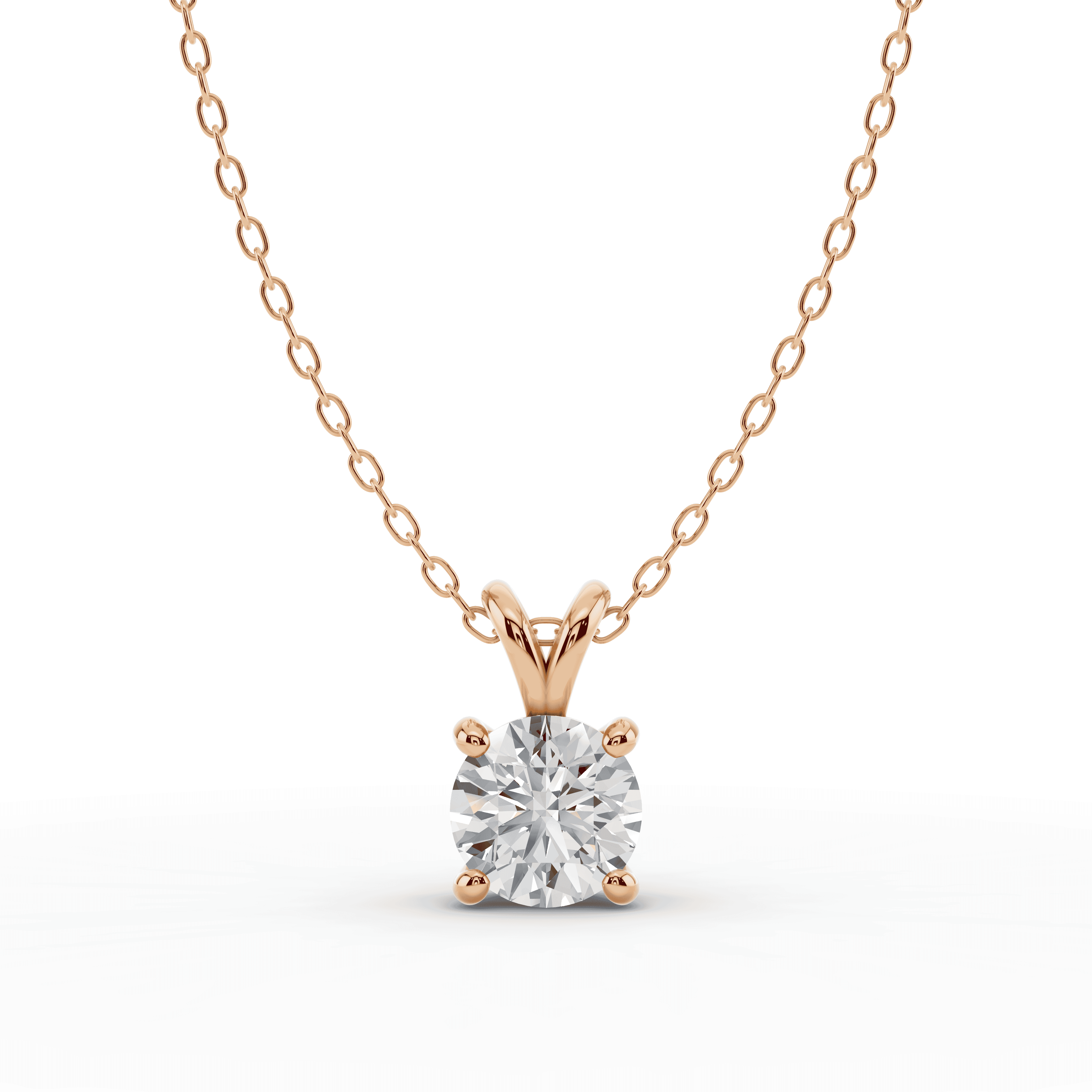 18K Rose Gold Split Bail Diamond Solitaire Necklace (1.50 ct.)