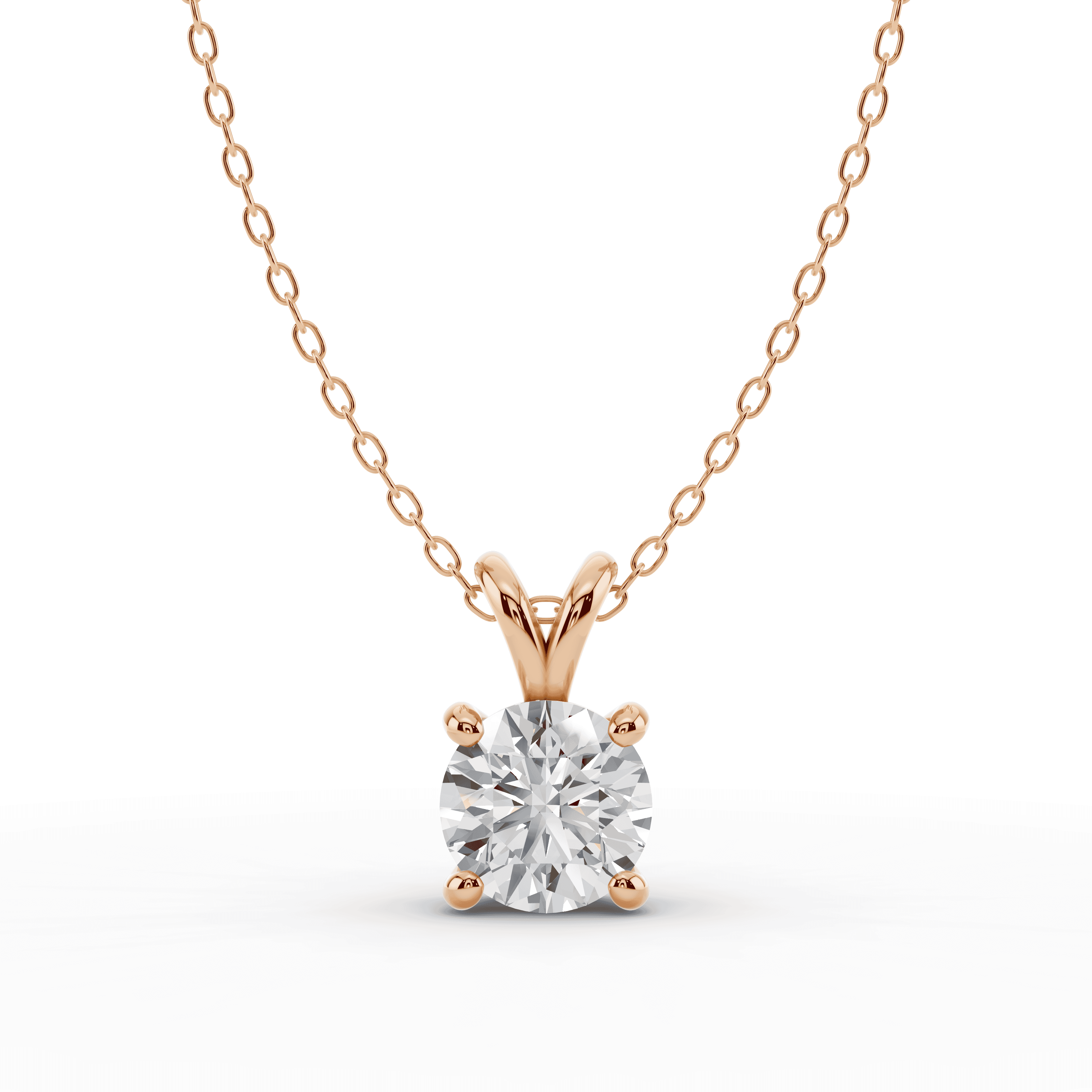 18K Rose Gold Split Bail Diamond Solitaire Necklace (2.00 ct.)