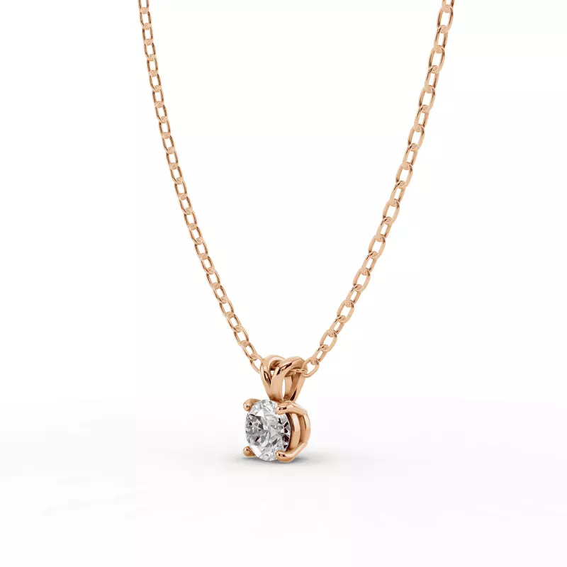 14K Rose Gold Split Bail Diamond Solitaire Necklace (¼ ct.)