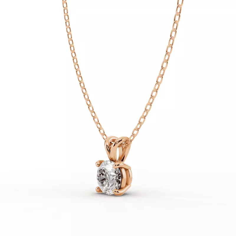 14K Rose Gold Split Bail Diamond Solitaire Necklace (¾ ct.)