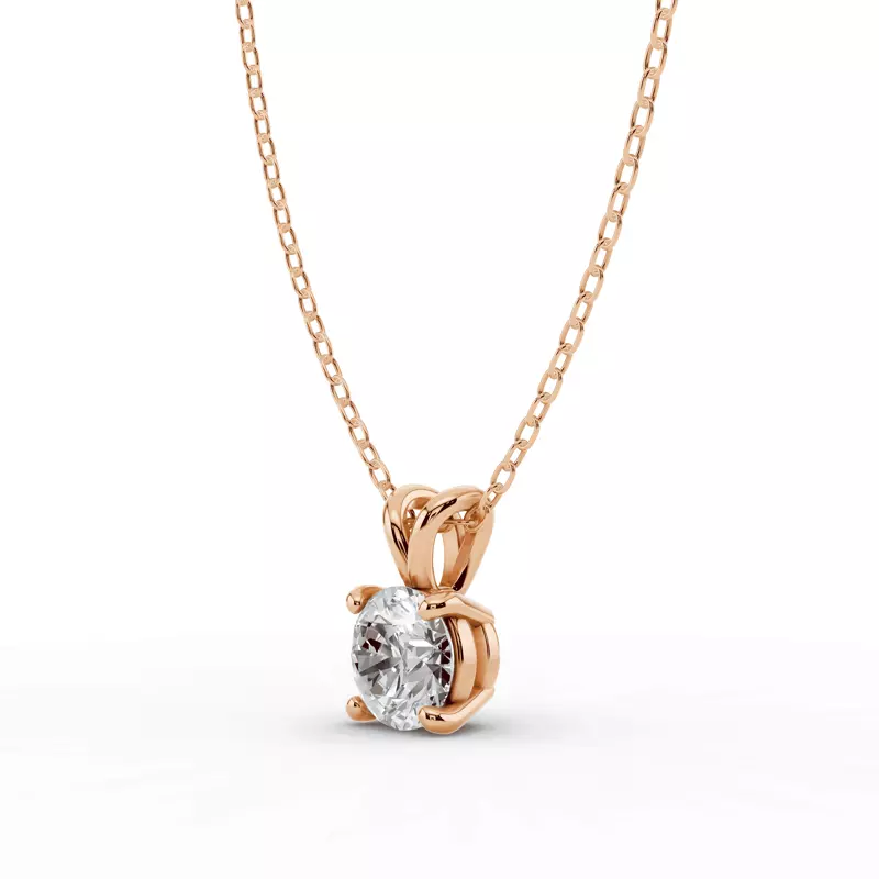 14K Rose Gold Split Bail Diamond Solitaire Necklace (1.00 ct.)