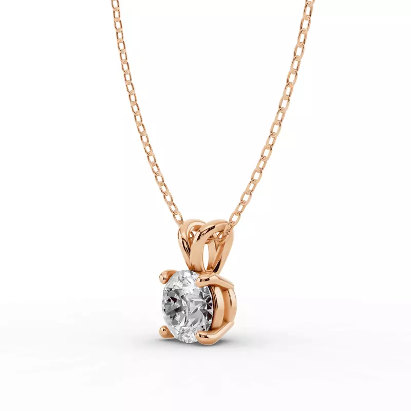 14K Rose Gold Split Bail Diamond Solitaire Necklace (1.50 ct.)