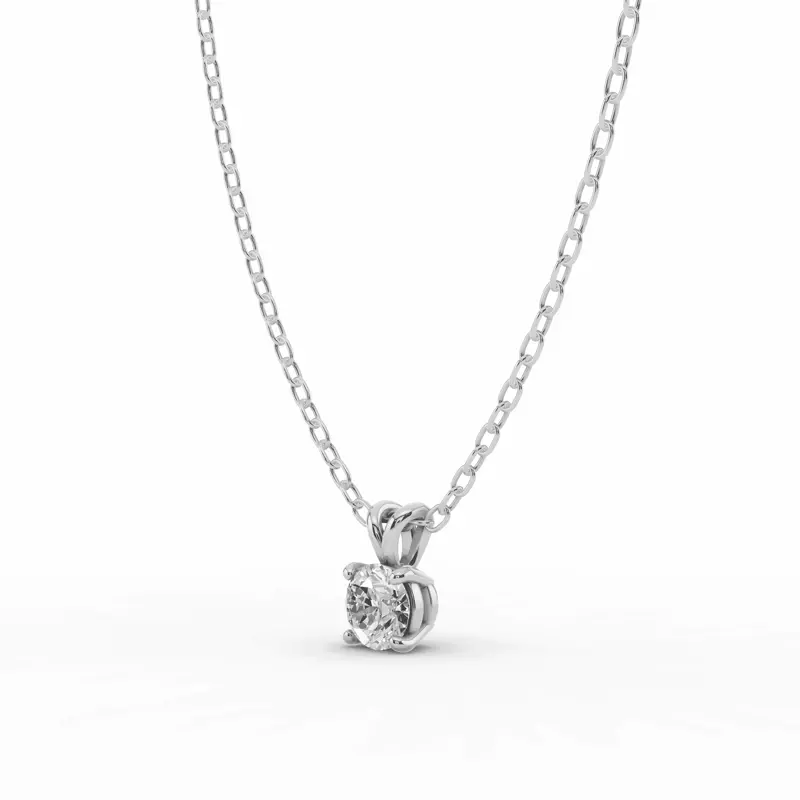 14K White Gold Split Bail Diamond Solitaire Necklace (¼ ct.)