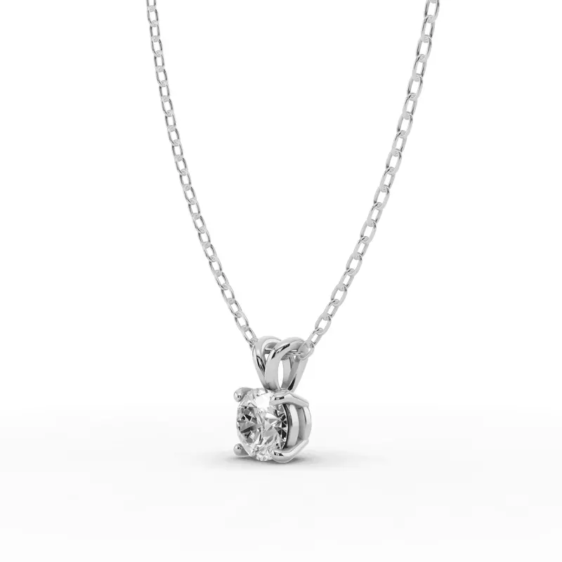 14K White Gold Split Bail Diamond Solitaire Necklace (½ ct.)