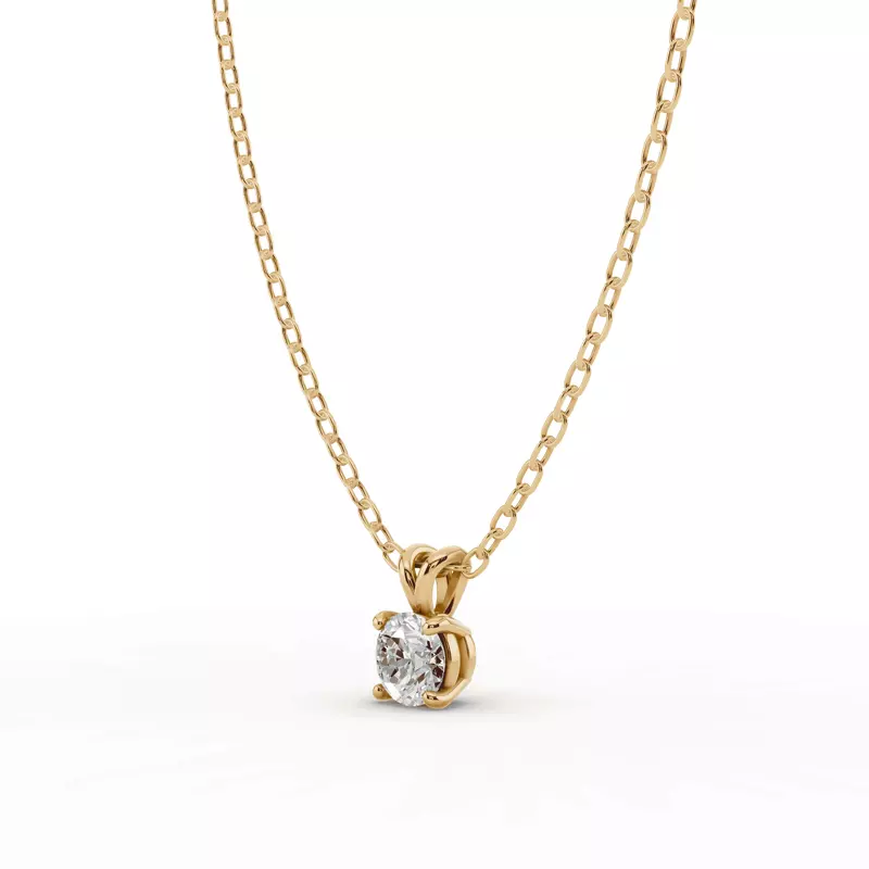 14K Yellow Gold Split Bail Diamond Solitaire Necklace (¼ ct.)