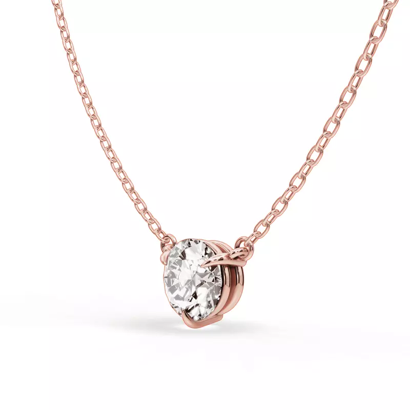 18K Rose Gold 3-Prong Diamond Solitaire Pendant (1 ct.)