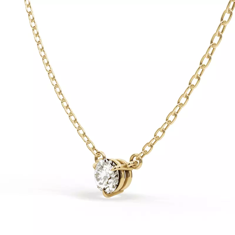 18K Yellow Gold 3-Prong Diamond Solitaire Necklace (1/3 ct.)