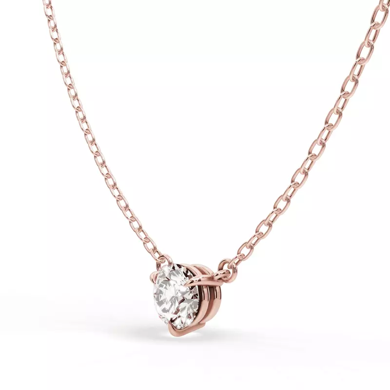 14K Rose Gold 3-Prong Diamond Solitaire Pendant (1/2 ct.)