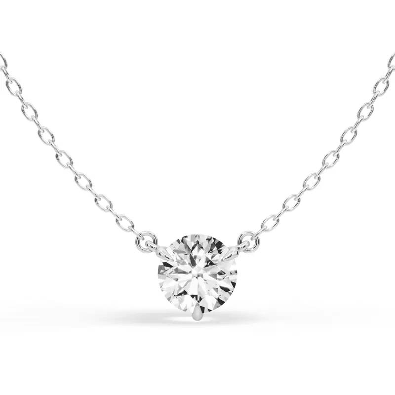 14K White Gold 3-Prong Diamond Solitaire Pendant (1 ct.)
