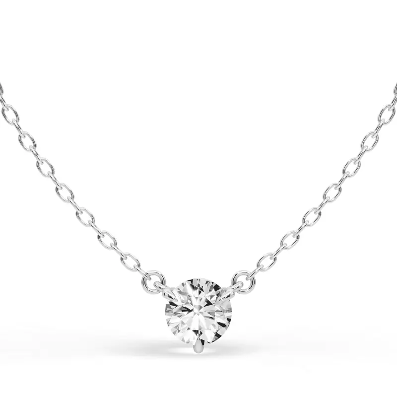 Platinum 3-Prong Diamond Solitaire Pendant (1/2 ct.)
