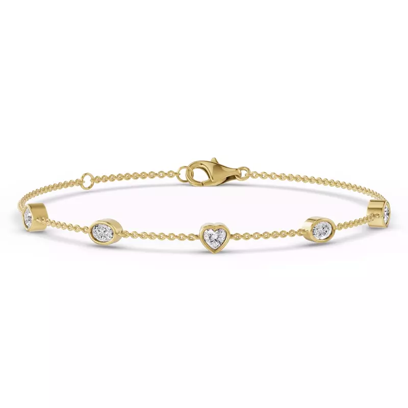 14K Yellow Gold Soluna Amour Bracelet Lab Diamond Bracelet