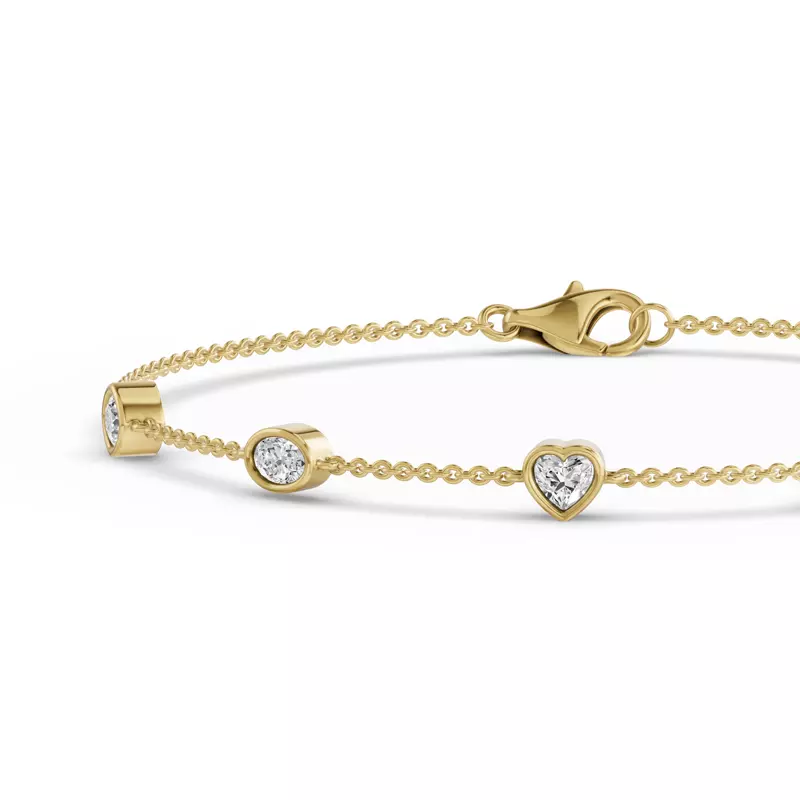 14K Yellow Gold Soluna Amour Bracelet Lab Diamond Bracelet