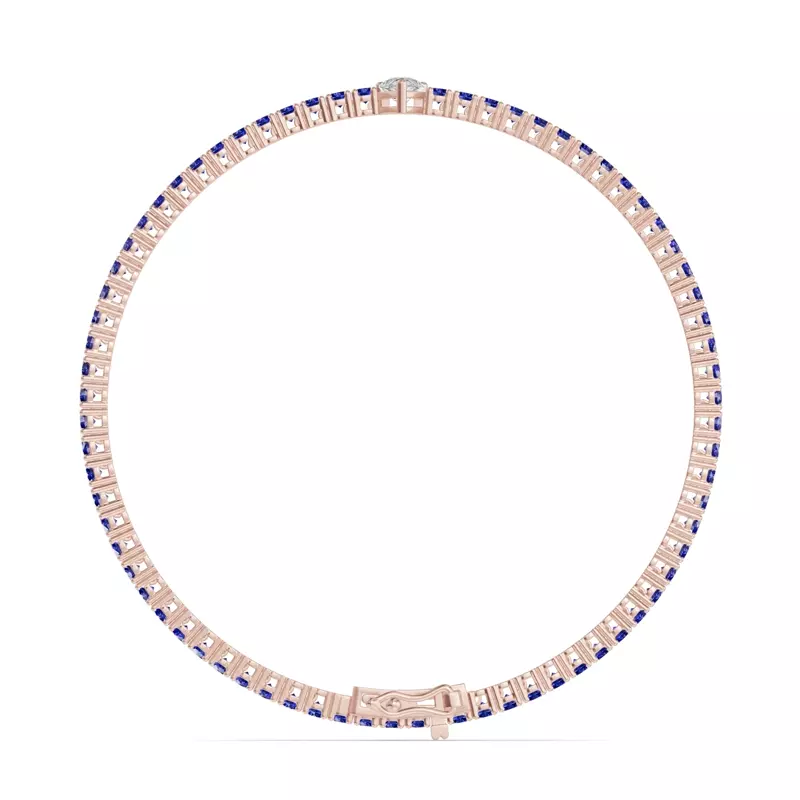 14K Rose Gold Lunava Sapphire & Pear Lab Diamond Tennis Bracelet