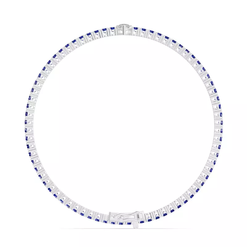 14K White Gold Lunava Sapphire & Pear Lab Diamond Tennis Bracelet