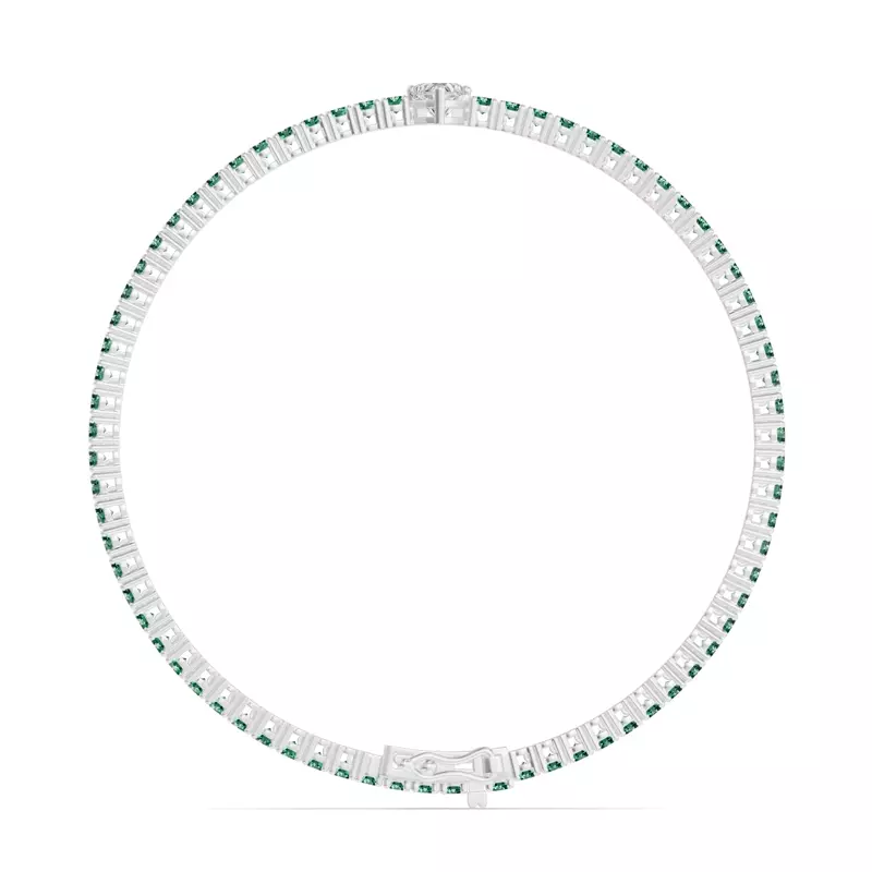 Lunava Green Emerald & Heart Lab Diamond Tennis Bracelet