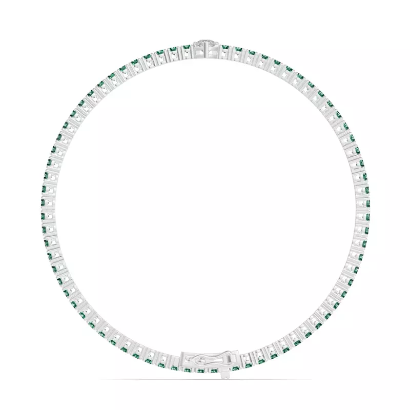 Platinum Lunava Green Emerald & Pear Lab Diamond Tennis Bracelet
